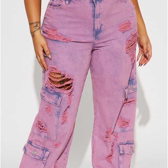 Flared jean cargo pants - Picture 4 of 6